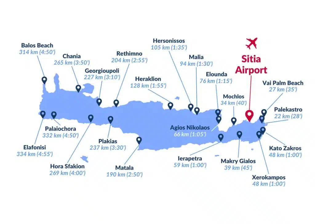 Sitia Airport Crete map